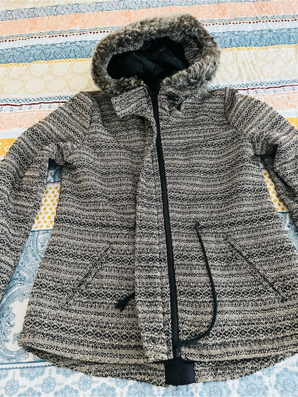 Cozy Hooded Knit Jacket in Heathered Gray